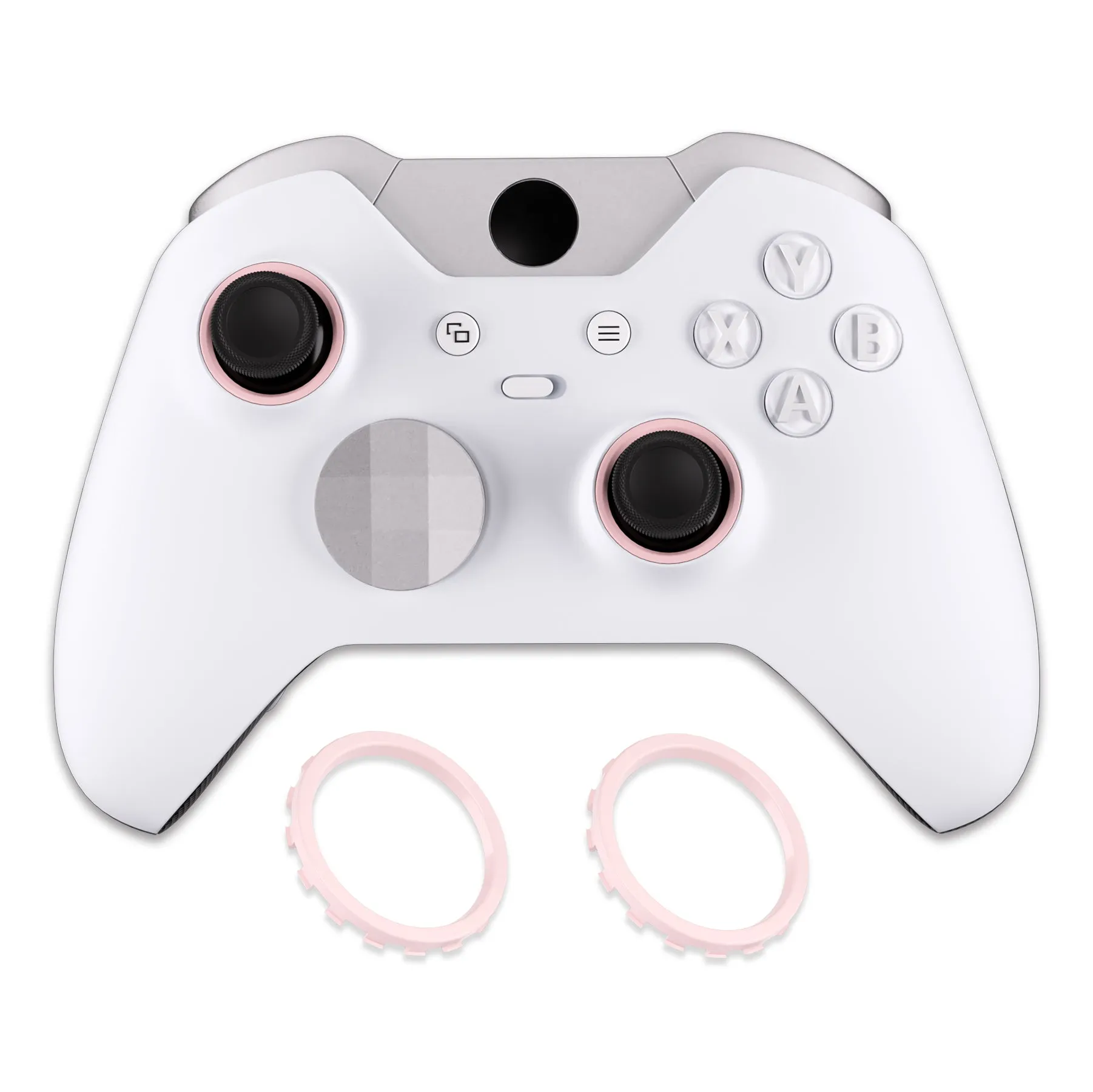 eXtremeRate Custom Accent Rings for Xbox Elite Series 2 Core & for Elite Series 2 & for Xbox One Elite Controller, Compatible with eXtremeRate ASR Version Shell for Xbox Series X/S Controller - Cherry Blossoms Pink - XOJ13015GC