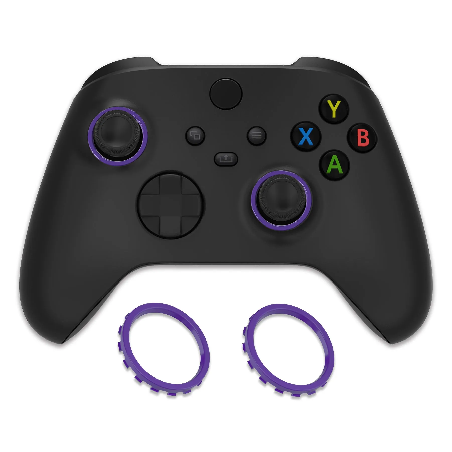 eXtremeRate Custom Accent Rings for Xbox Elite Series 2 Core & for Elite Series 2 & for Xbox One Elite Controller, Compatible with eXtremeRate ASR Version Shell for Xbox Series X/S Controller - Purple - XOJ13006GC