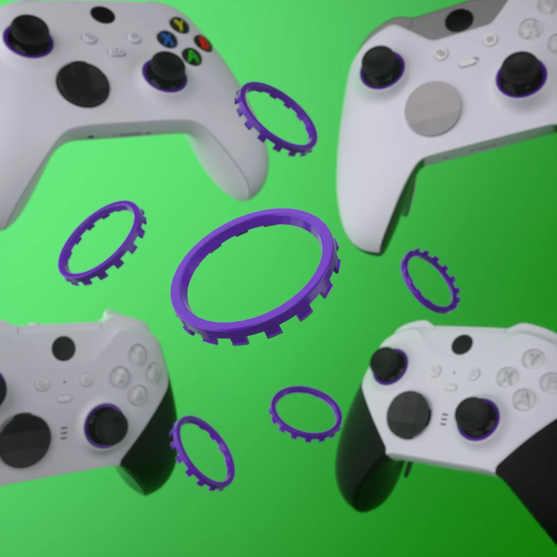 eXtremeRate Custom Accent Rings for Xbox Elite Series 2 Core & for Elite Series 2 & for Xbox One Elite Controller, Compatible with eXtremeRate ASR Version Shell for Xbox Series X/S Controller - Purple - XOJ13006GC