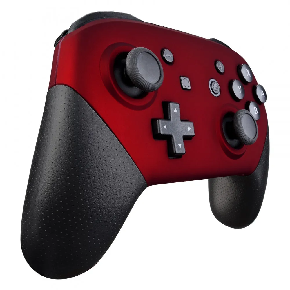 eXtremeRate Red Faceplate and Backplate for Nintendo Switch Pro Controller, Soft Touch DIY Replacement Shell Housing Case for Nintendo Switch Pro - Controller NOT Included - MRP302
