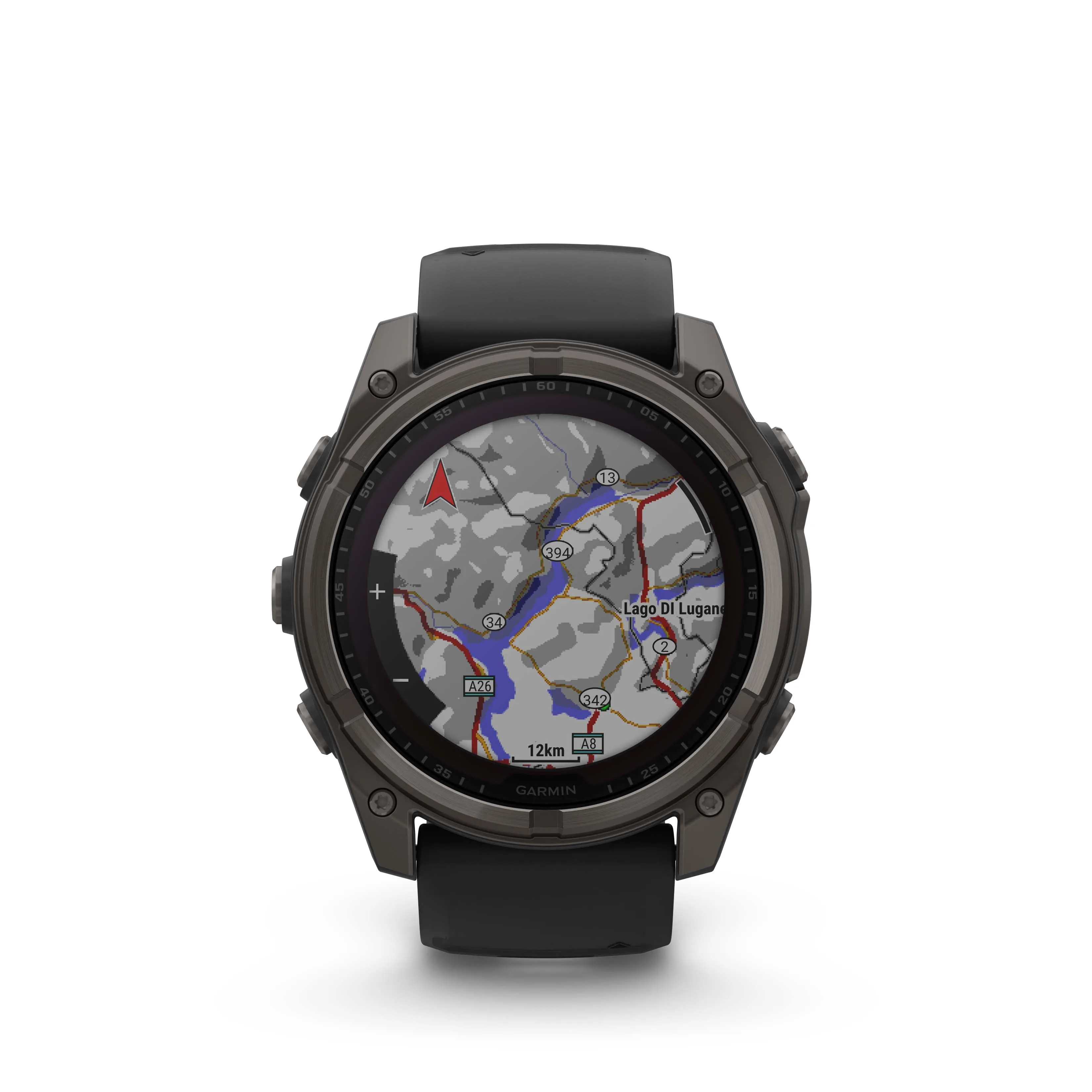 Fenix 8 GPS Smartwatch, 51mm - Solar, Sapphire, Carbon Grey DLC Titanium With Black/Pebble Grey Silicone Band - 010-02907-11