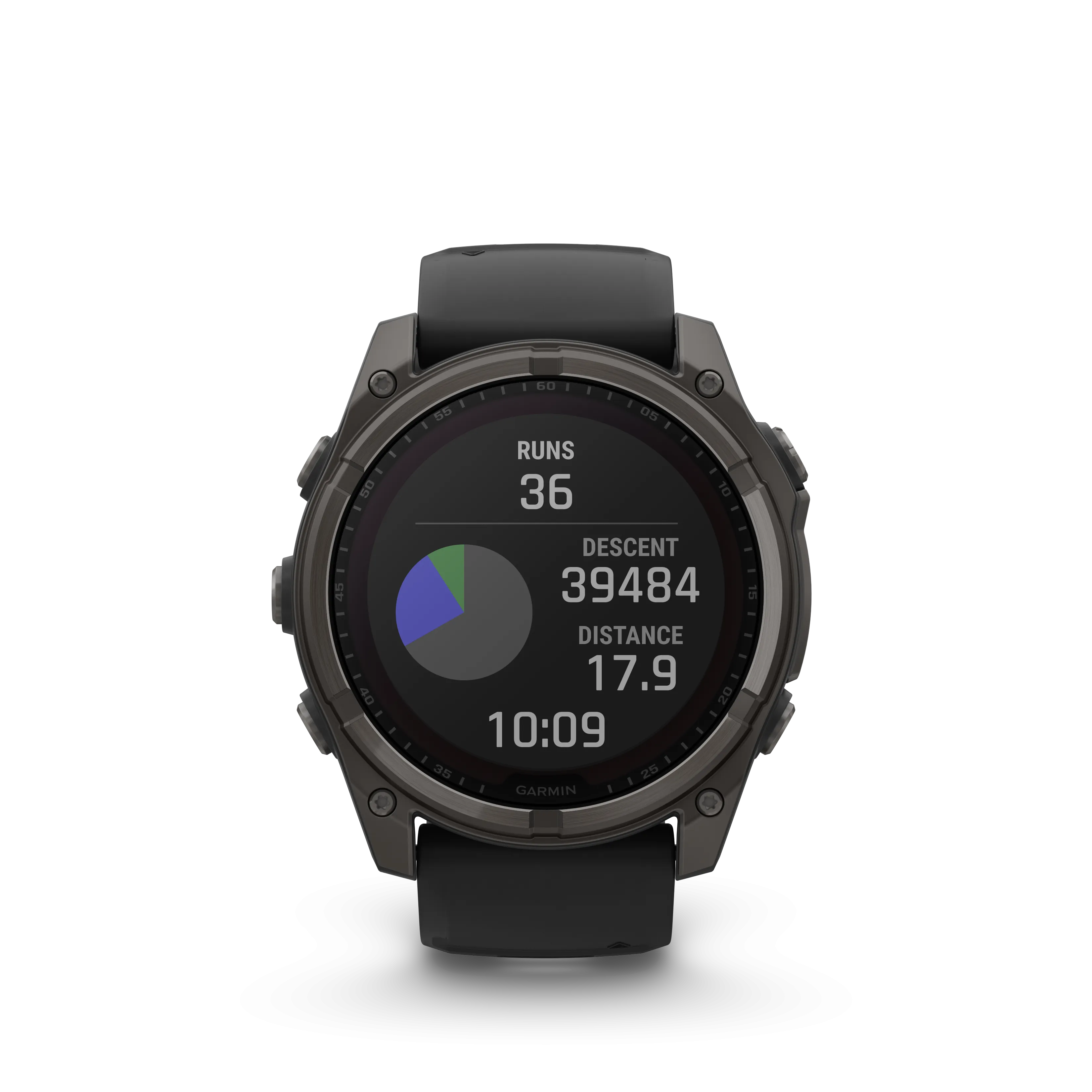 Fenix 8 GPS Smartwatch, 51mm - Solar, Sapphire, Carbon Grey DLC Titanium With Black/Pebble Grey Silicone Band - 010-02907-11
