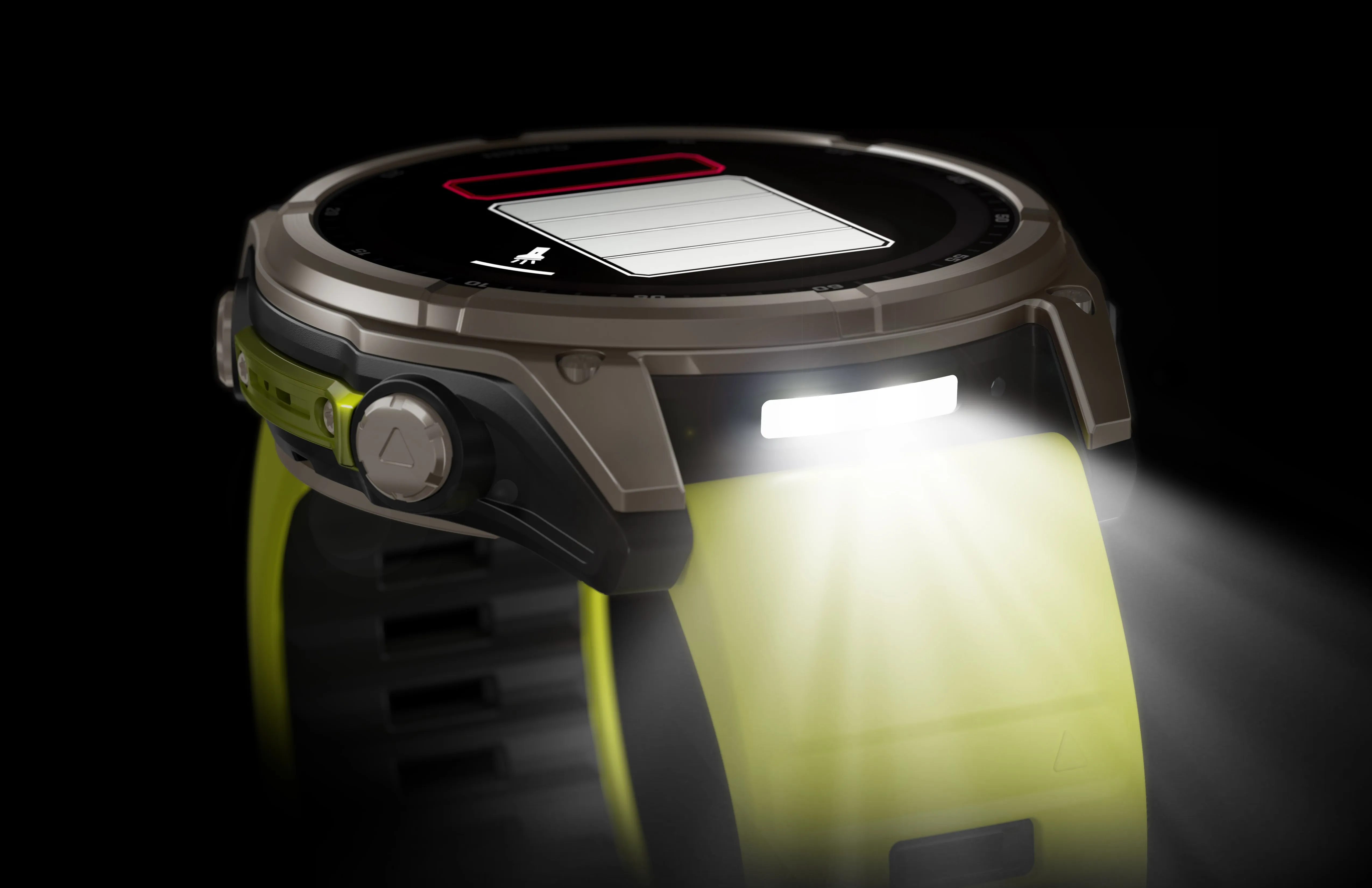Fenix 8 GPS Smartwatch, 51mm - Solar, Sapphire, Titanium with Amp Yellow/Graphite Silicone Band - 010-02907-21