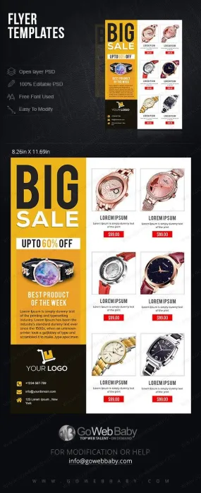 Flyer templates - Smart Watches For Website Marketing