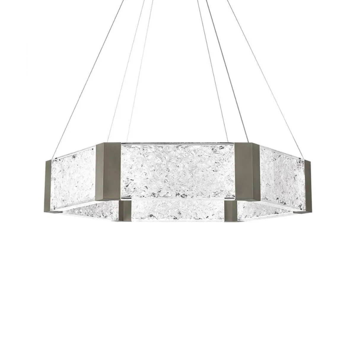 Forever 34 in. 6 Lights LED Pendant Light Nickel Finish
