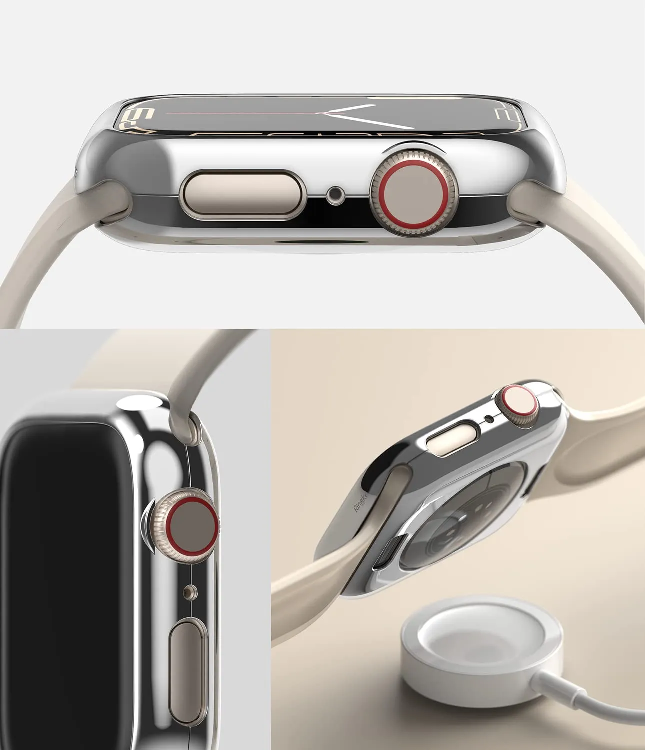 Frame Styling Compatible with Apple Watch 7 45mm - Silver (45-70)