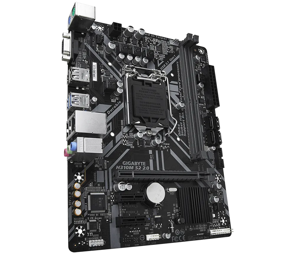 Gigabyte GA-H310M-S2 2.0 Motherboard 1151 Supports 9th Gen Intel DDR4 usb3.1 vga