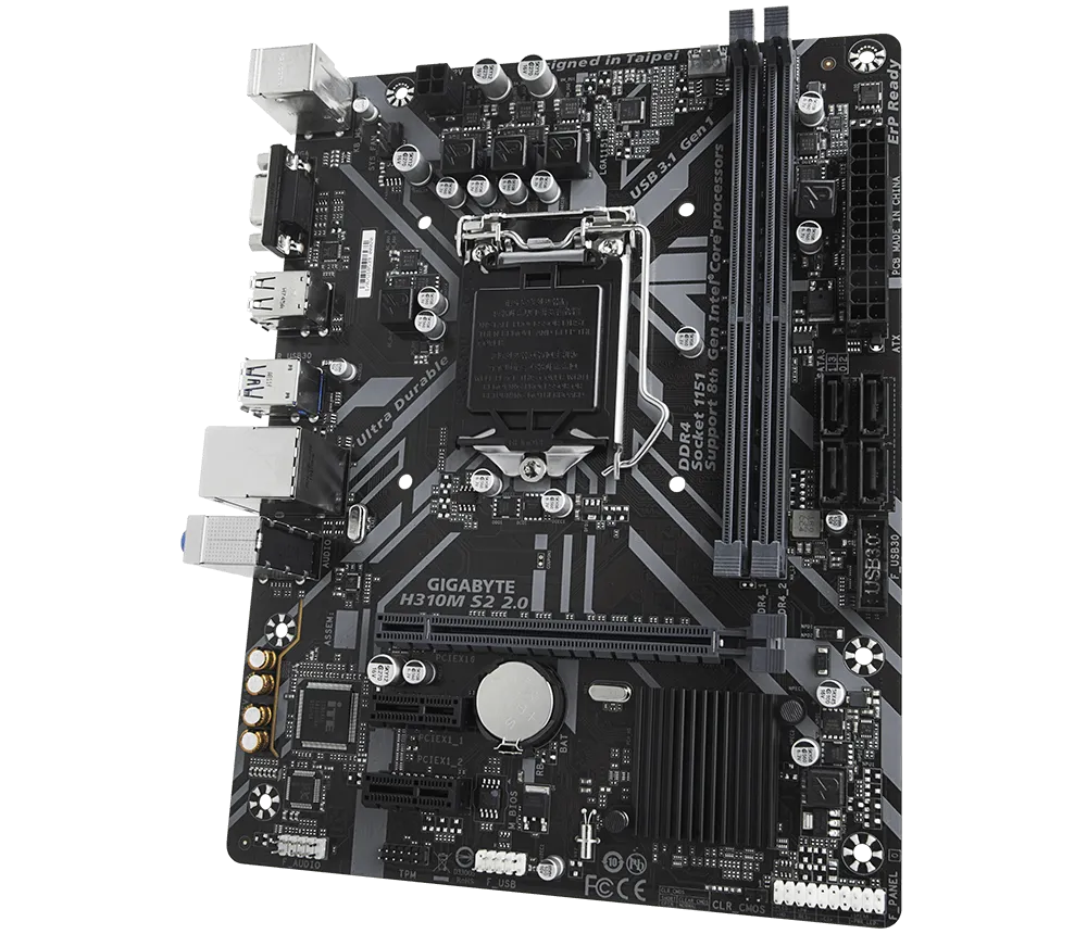 Gigabyte GA-H310M-S2 2.0 Motherboard 1151 Supports 9th Gen Intel DDR4 usb3.1 vga