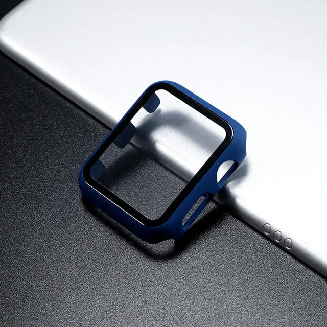 Glass case For Apple Watch series 6 5 4 3 SE 44mm 40mm iWatch Case 42mm 38mm Screen Protector cover apple watch Accessories