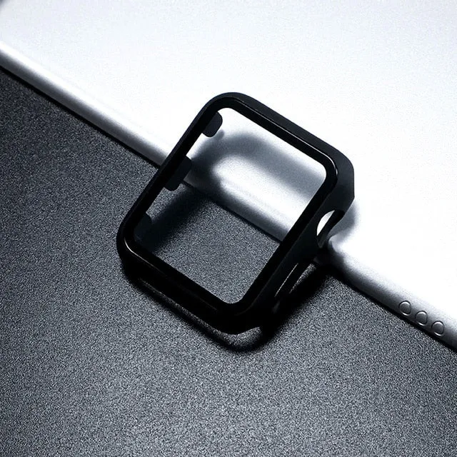 Glass case For Apple Watch series 6 5 4 3 SE 44mm 40mm iWatch Case 42mm 38mm Screen Protector cover apple watch Accessories