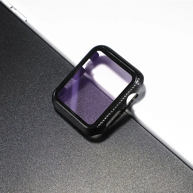 Glass case For Apple Watch series 6 5 4 3 SE 44mm 40mm iWatch Case 42mm 38mm Screen Protector cover apple watch Accessories