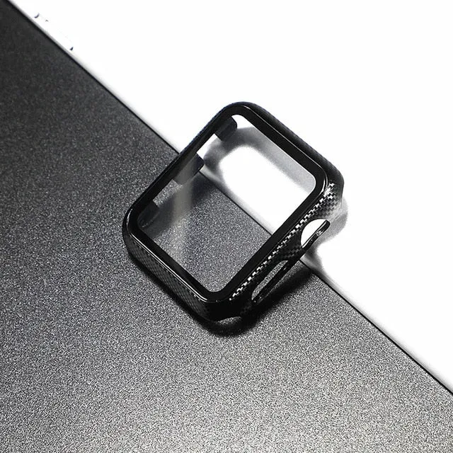 Glass case For Apple Watch series 6 5 4 3 SE 44mm 40mm iWatch Case 42mm 38mm Screen Protector cover apple watch Accessories