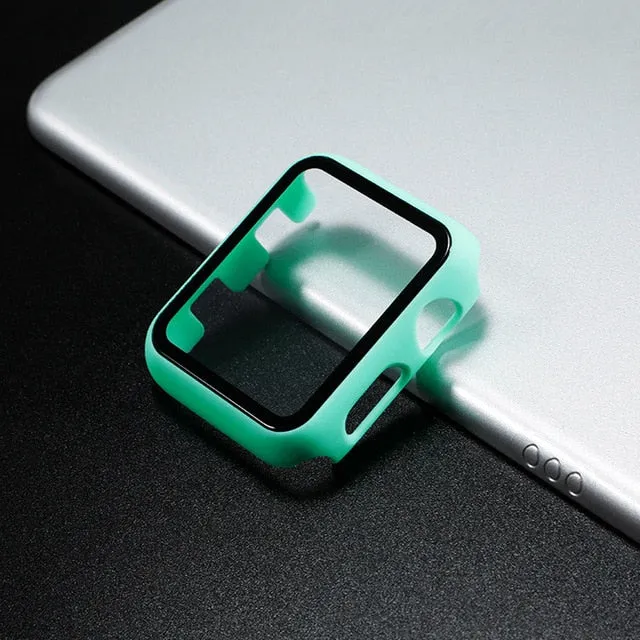 Glass case For Apple Watch series 6 5 4 3 SE 44mm 40mm iWatch Case 42mm 38mm Screen Protector cover apple watch Accessories