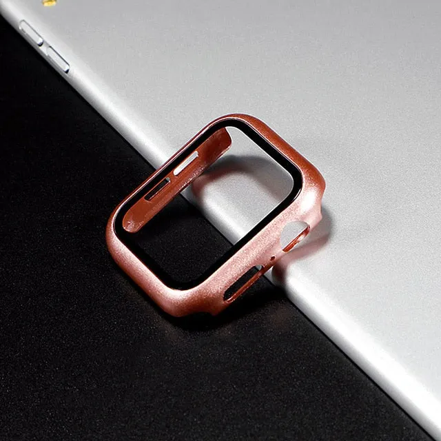 Glass case For Apple Watch series 6 5 4 3 SE 44mm 40mm iWatch Case 42mm 38mm Screen Protector cover apple watch Accessories