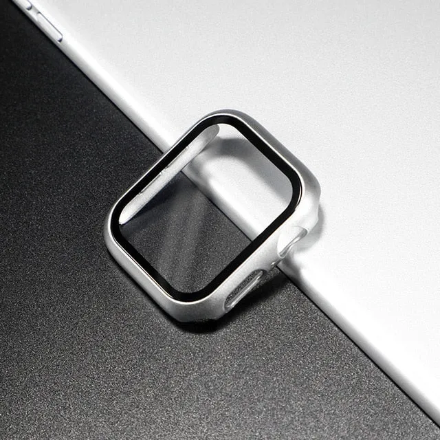 Glass case For Apple Watch series 6 5 4 3 SE 44mm 40mm iWatch Case 42mm 38mm Screen Protector cover apple watch Accessories