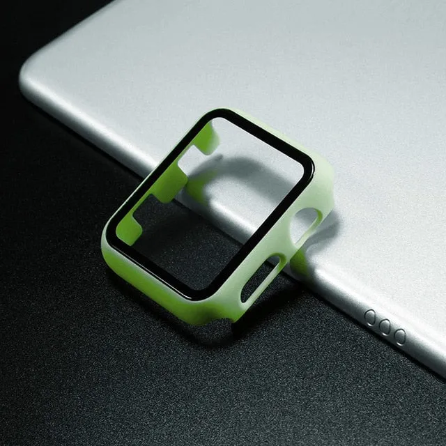 Glass case For Apple Watch series 6 5 4 3 SE 44mm 40mm iWatch Case 42mm 38mm Screen Protector cover apple watch Accessories