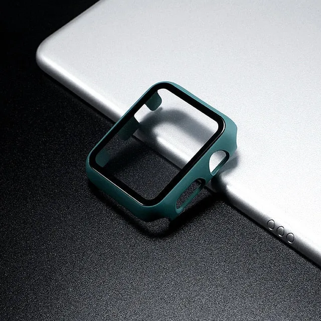 Glass case For Apple Watch series 6 5 4 3 SE 44mm 40mm iWatch Case 42mm 38mm Screen Protector cover apple watch Accessories