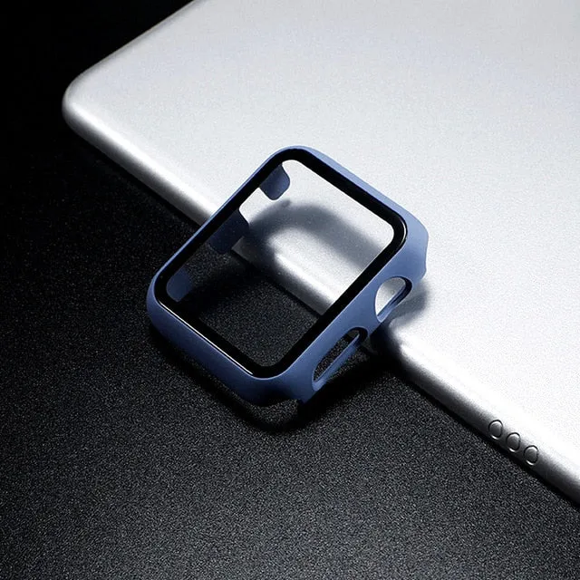Glass case For Apple Watch series 6 5 4 3 SE 44mm 40mm iWatch Case 42mm 38mm Screen Protector cover apple watch Accessories