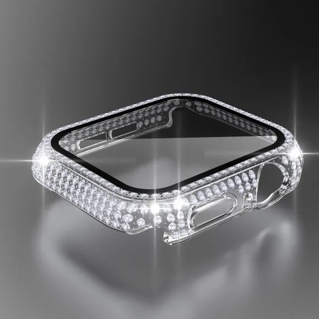Glass   Cover for Apple Watch case Series 6 5 4 Diamond bumper   Screen Protector iWatch 38mm 40mm 42mm 44mm Accessories |Watch Cases|