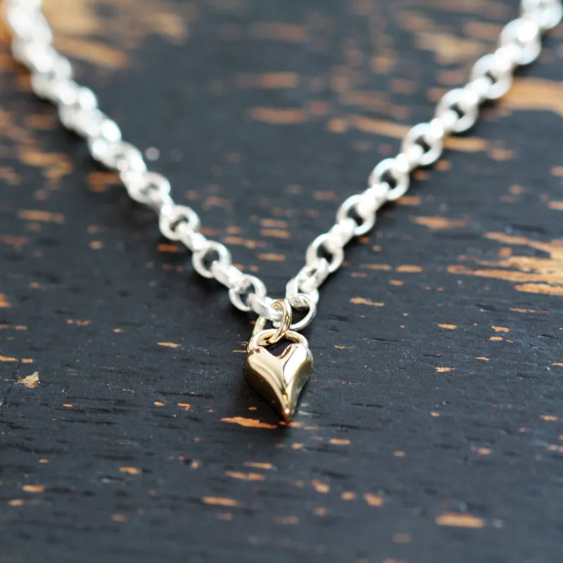 Gold Wild Heart and Silver Necklace