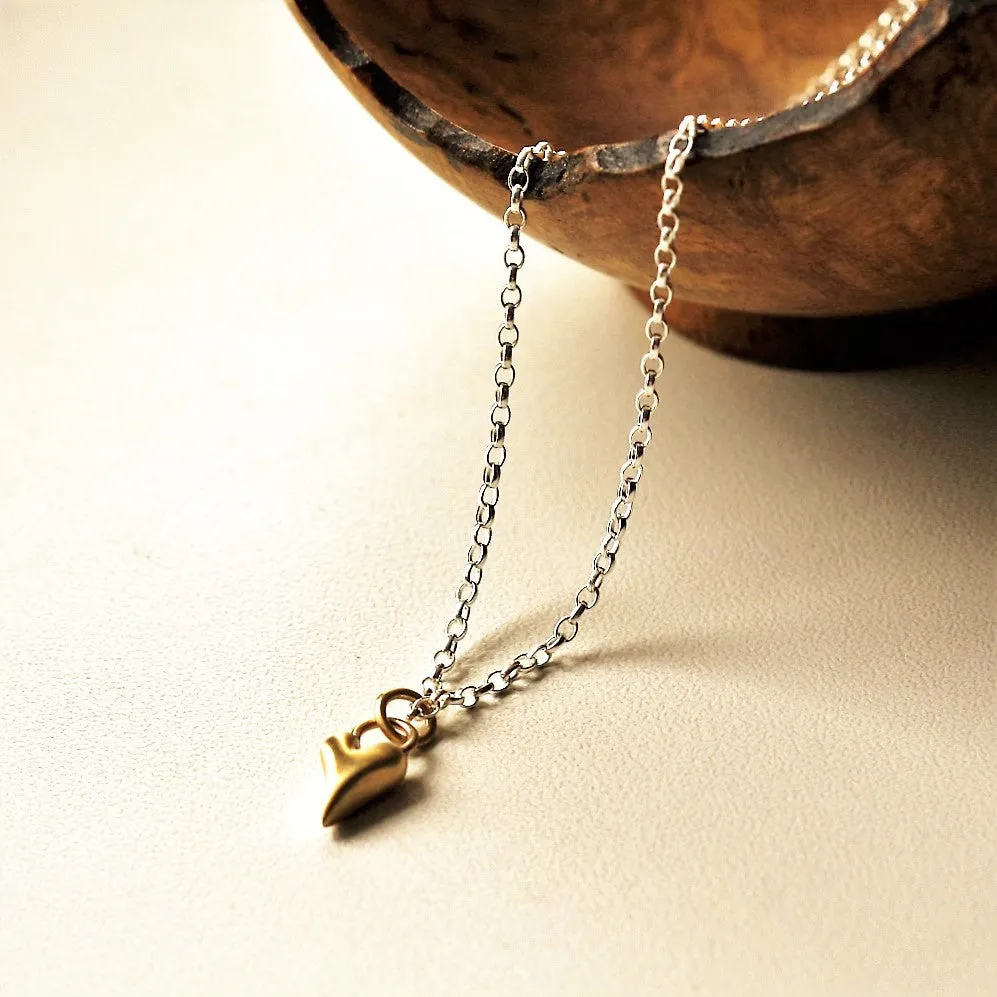 Gold Wild Heart and Silver Necklace