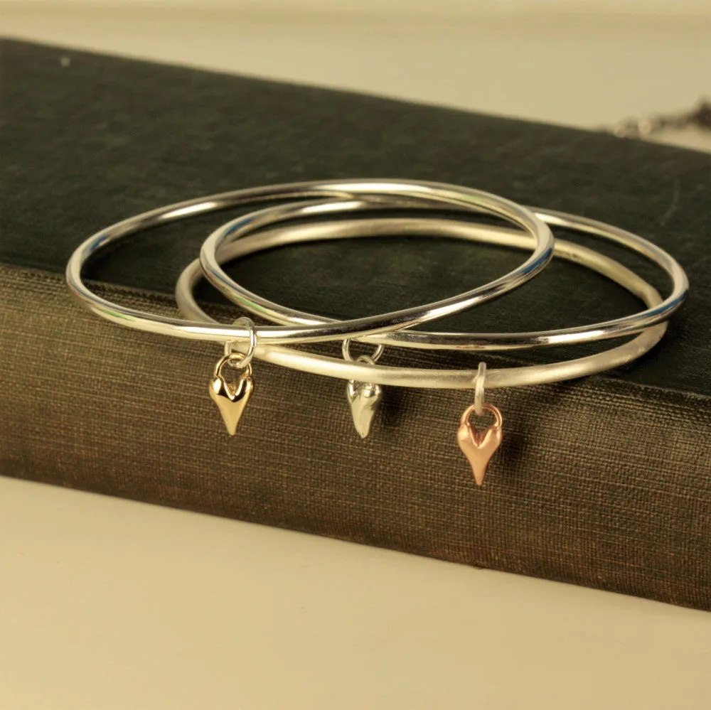 Gold Wild Heart Silver Bangle
