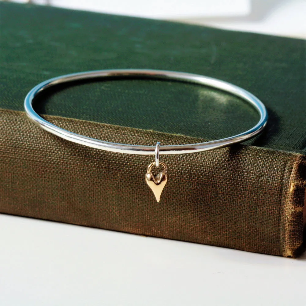 Gold Wild Heart Silver Bangle