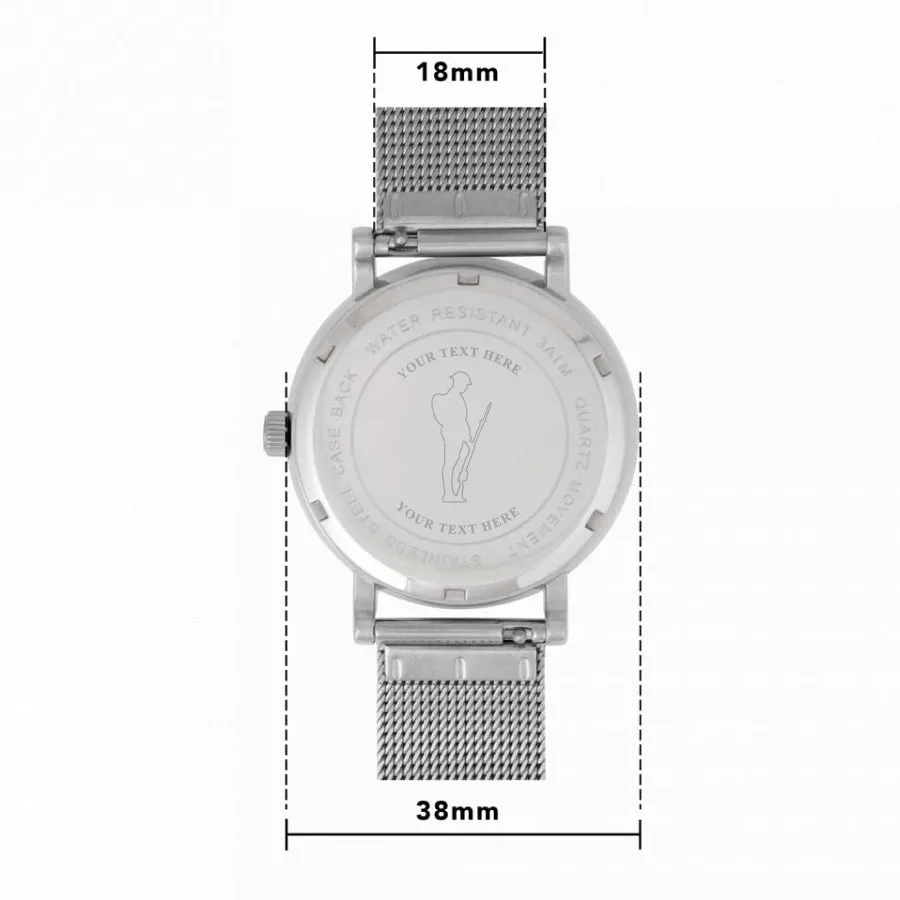 Honour Our Armed Forces 'Lest We Forget' - Stainless Steel Strap 38mm Bezel Watch