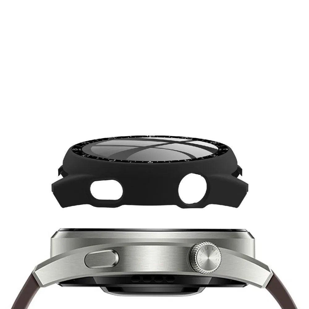 Huawei Watch 3 Pro dial style cover   tempered glass - Black
