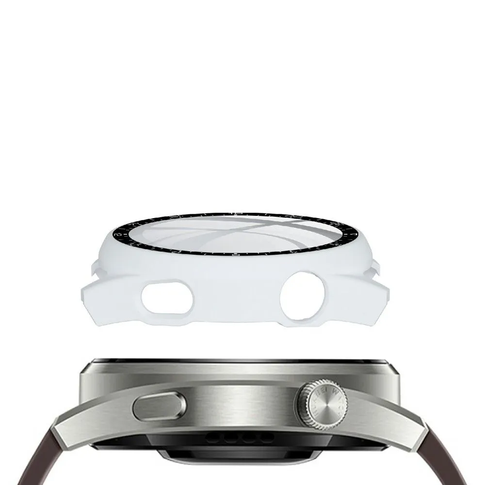 Huawei Watch 3 Pro dial style cover   tempered glass - White