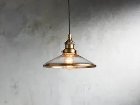 Industrial Flare Pendant in Antiqued Brass