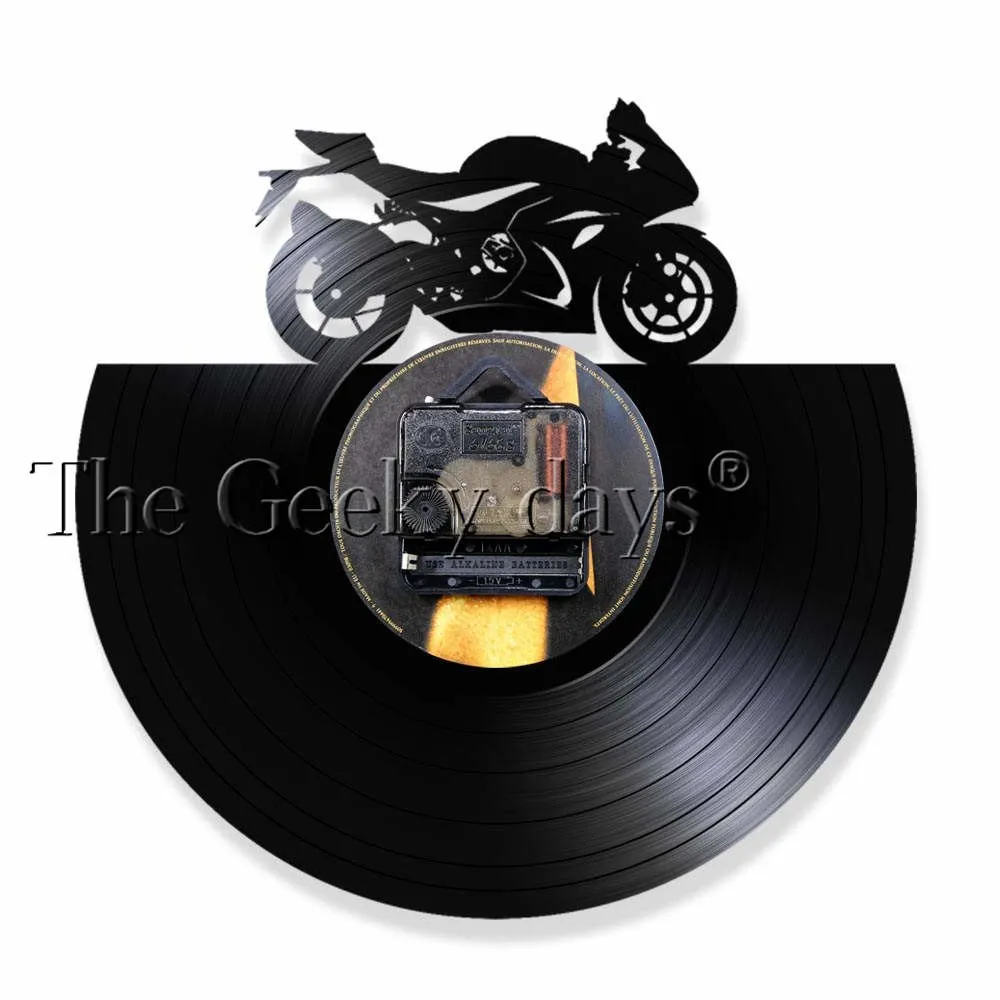 Japanese Motorbike Vinyl Record Wall Clock Retro Home Decor Motorycycle Modern Wall Art Clock Watch Gift For Motorcycle Fans