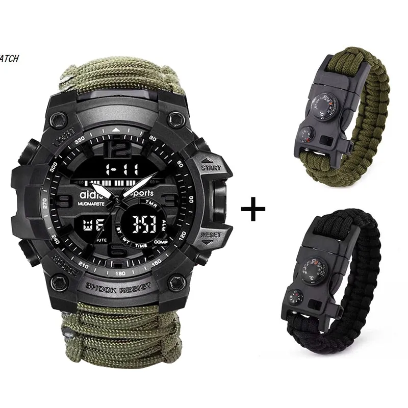 LED Watch with compass 30M Waterproof men's Sports Watch Men Sport Watch Shock Sport Watches Electronic Wristwatches