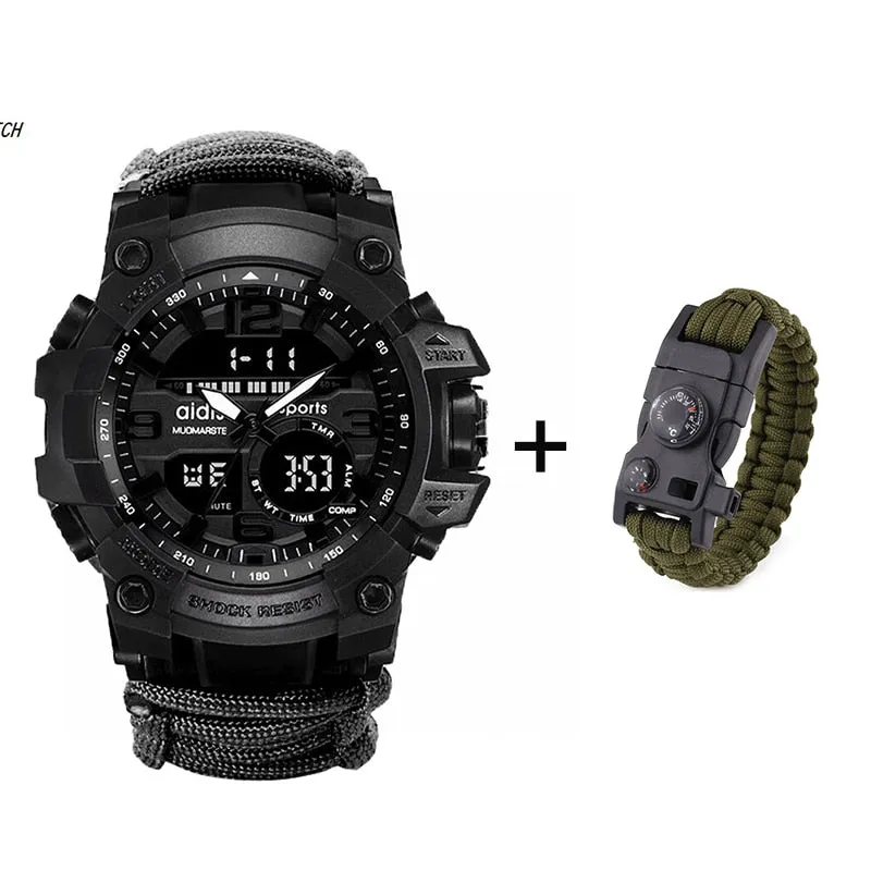 LED Watch with compass 30M Waterproof men's Sports Watch Men Sport Watch Shock Sport Watches Electronic Wristwatches