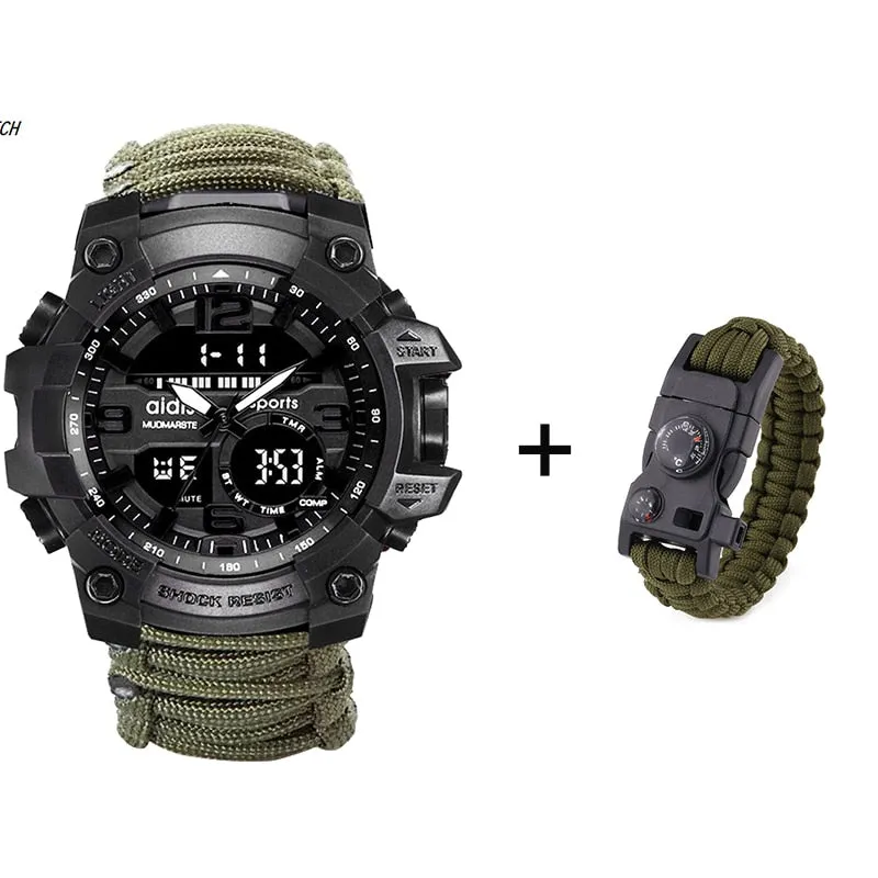 LED Watch with compass 30M Waterproof men's Sports Watch Men Sport Watch Shock Sport Watches Electronic Wristwatches