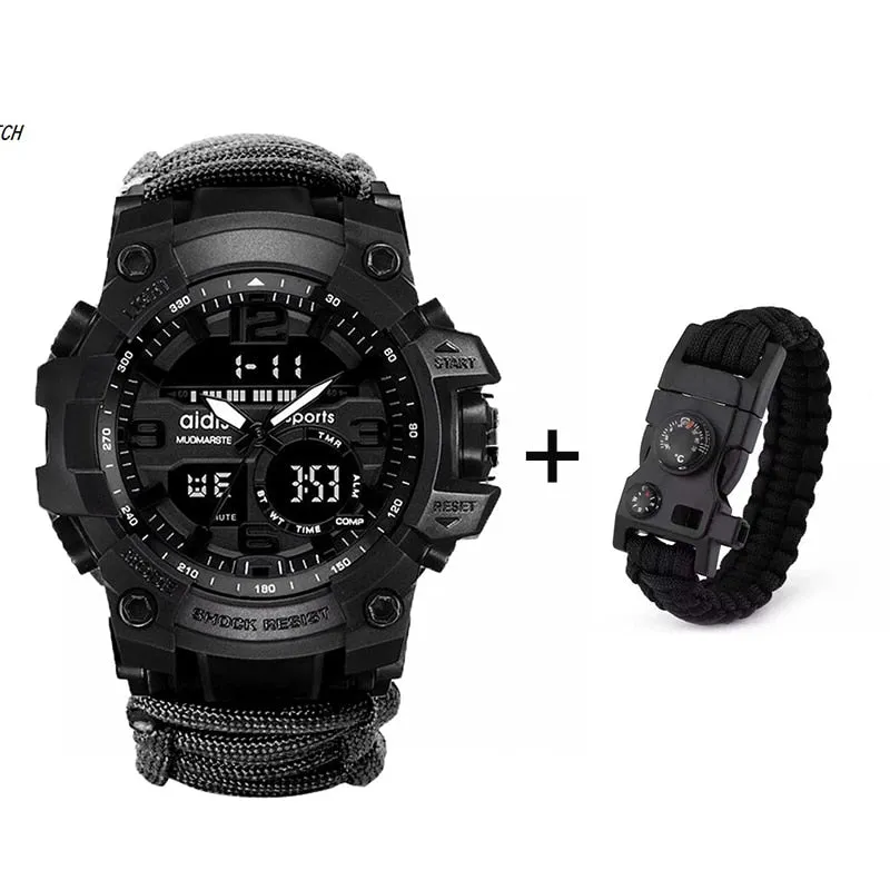 LED Watch with compass 30M Waterproof men's Sports Watch Men Sport Watch Shock Sport Watches Electronic Wristwatches