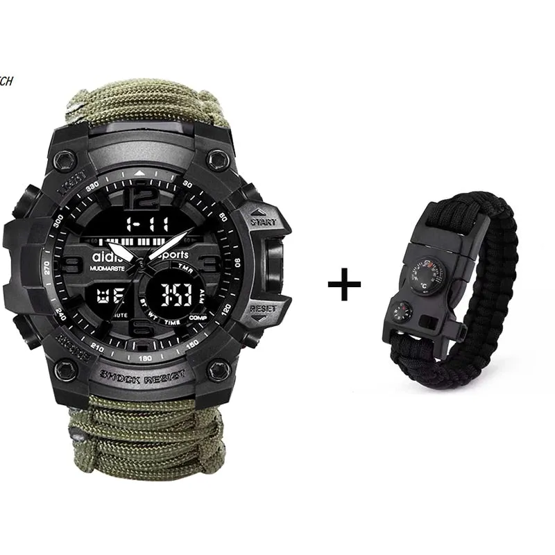 LED Watch with compass 30M Waterproof men's Sports Watch Men Sport Watch Shock Sport Watches Electronic Wristwatches