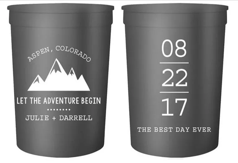 Let the Adventure Begin Mountain Wedding Stadium Cups (41)