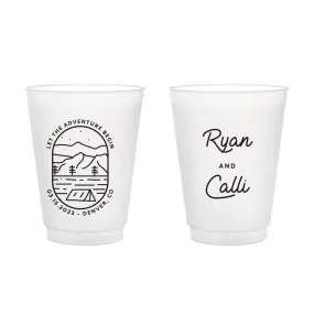 Let The Adventure Begin Wedding Frosted Cups (155)