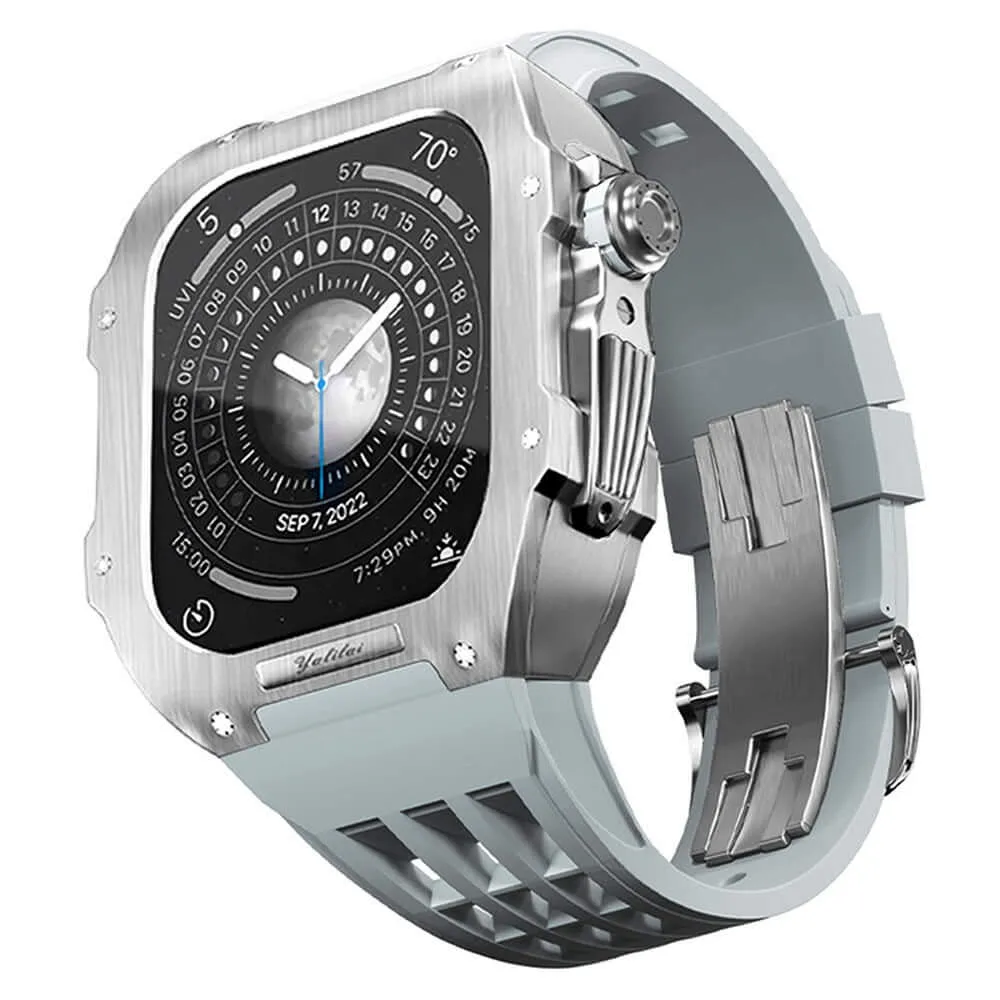 Luxury 44mm/45mm Stainless Steel Apple Watch Case for Series 8/7/6/5/4/SE