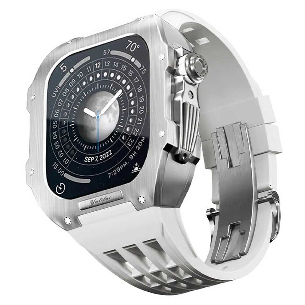 Luxury 44mm/45mm Stainless Steel Apple Watch Case for Series 8/7/6/5/4/SE