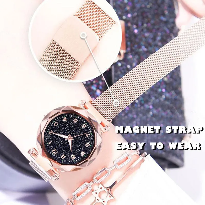 Luxury Luminous Women Watches Starry Sky Magnetic Female Wristwatch Waterproof Rhinestone Clock relogio feminino montre femme
