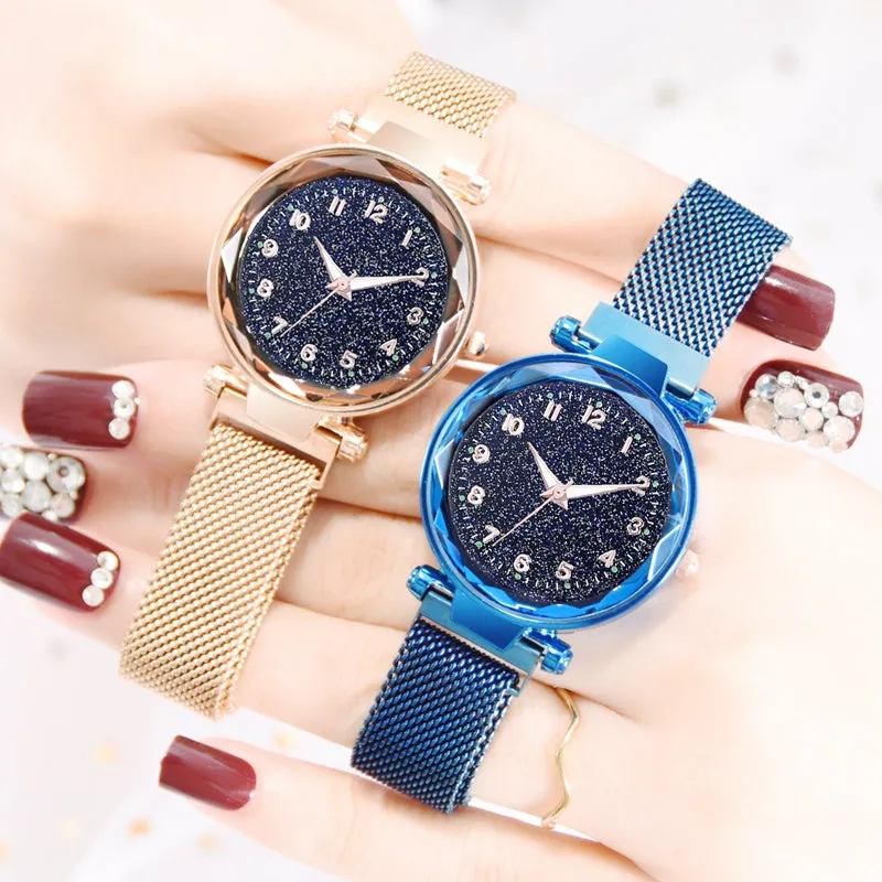 Luxury Luminous Women Watches Starry Sky Magnetic Female Wristwatch Waterproof Rhinestone Clock relogio feminino montre femme