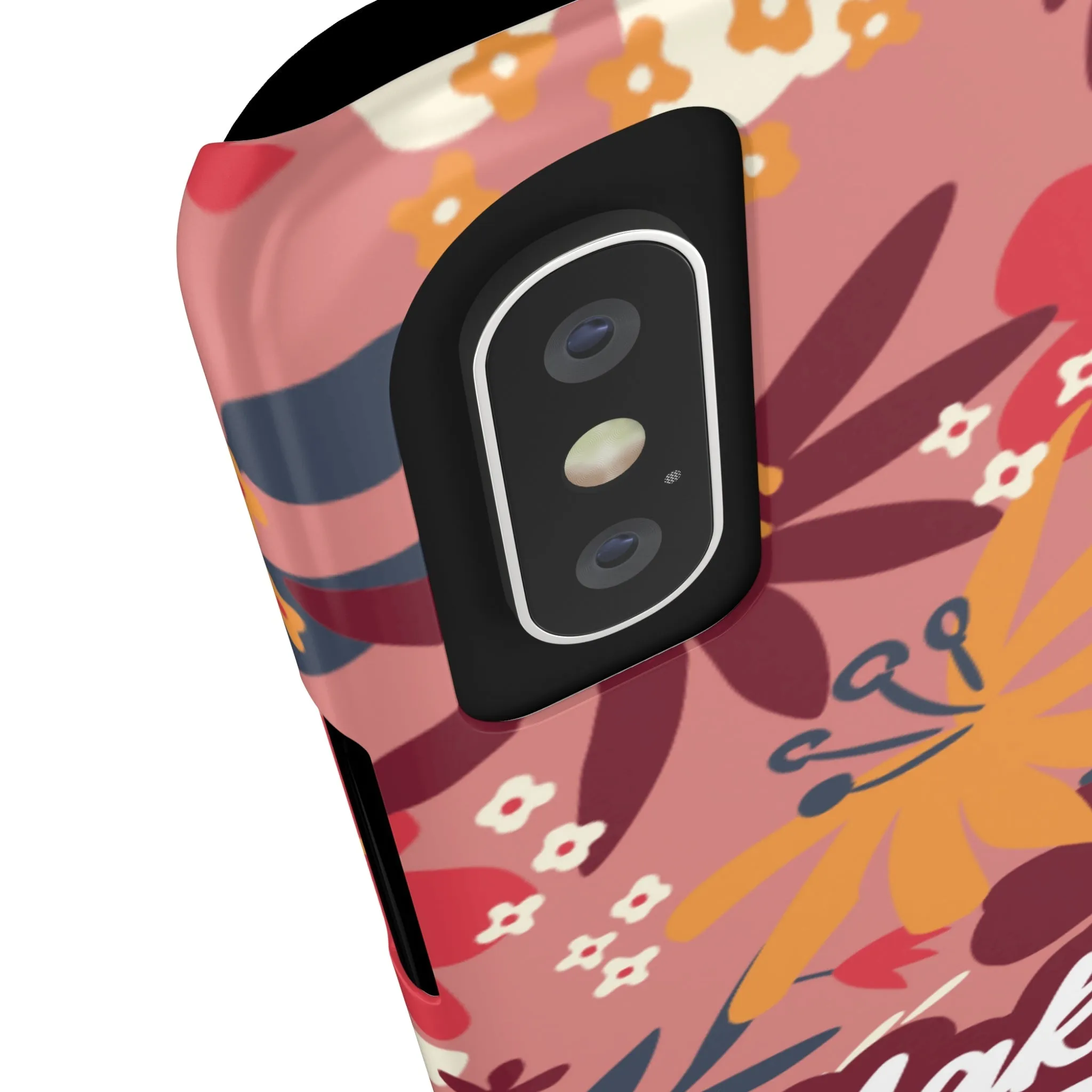 Make It Happen Mauve Floral iPhone Case - Stylish and Motivational Protective Cover