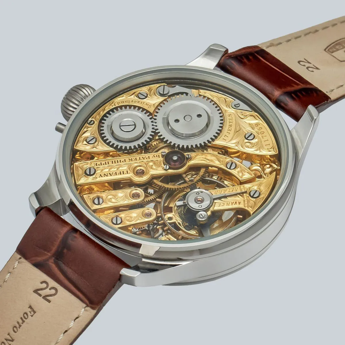 Marriage watch TIFFANY & CO by Patek Philippe 48mm men's watch with a pocket watch Manual winding skeleton