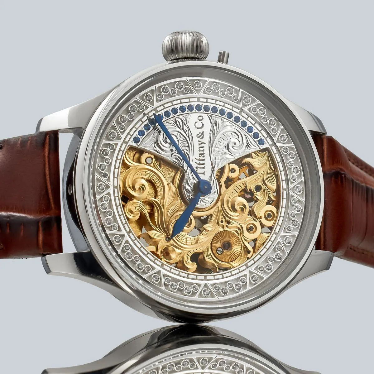 Marriage watch TIFFANY & CO by Patek Philippe 48mm men's watch with a pocket watch Manual winding skeleton