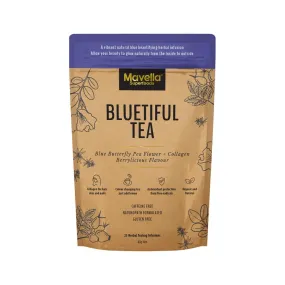 Mavella Superfoods Bluetiful Tea Blue Butterfly Pea Flower   Collagen Berrylicious Flavour x 25 Tea Bags