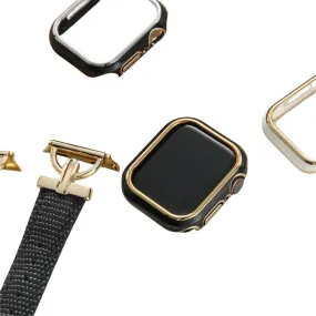 Metal Frame Hard Case Cover For Apple Watch Band 41mm 45mm 42mm 38mm 40mm 44mm For iWatch 8 7se 6 5 4 3 21 Women Protective Case