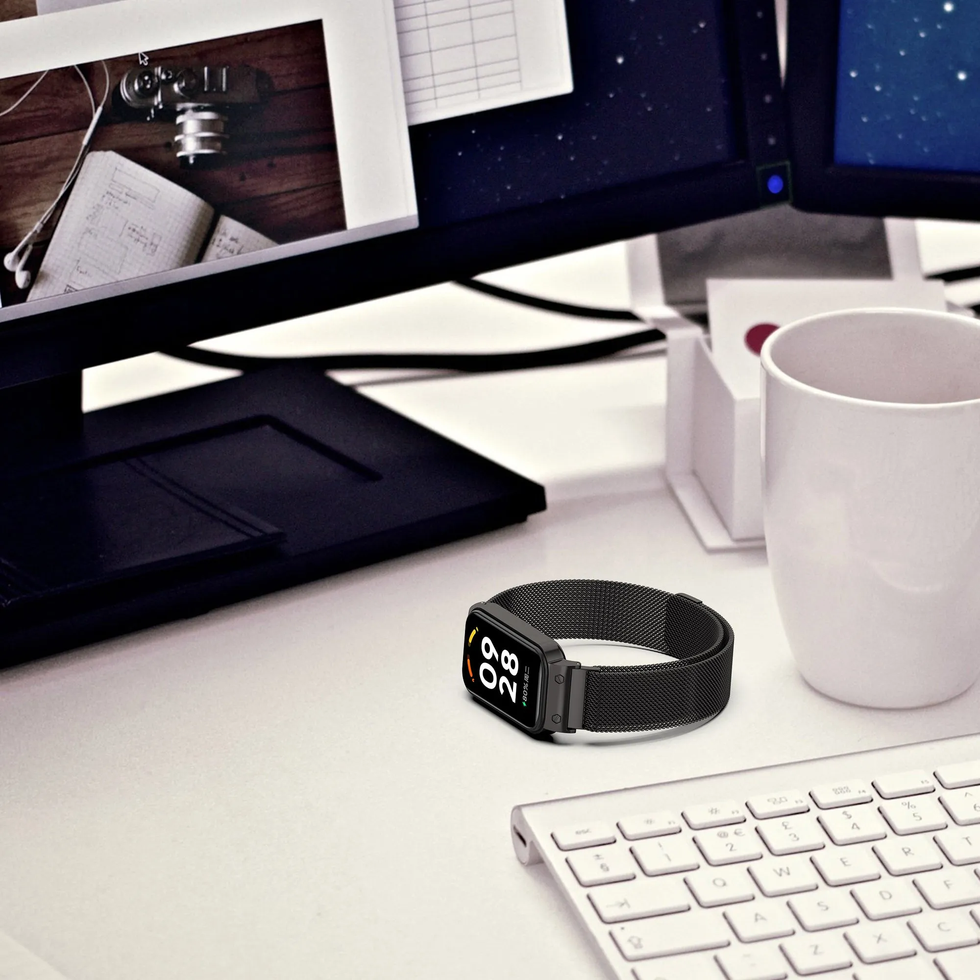 Milanese Loop Strap for Xiaomi Redmi Smart Band 2 - Rose Gold