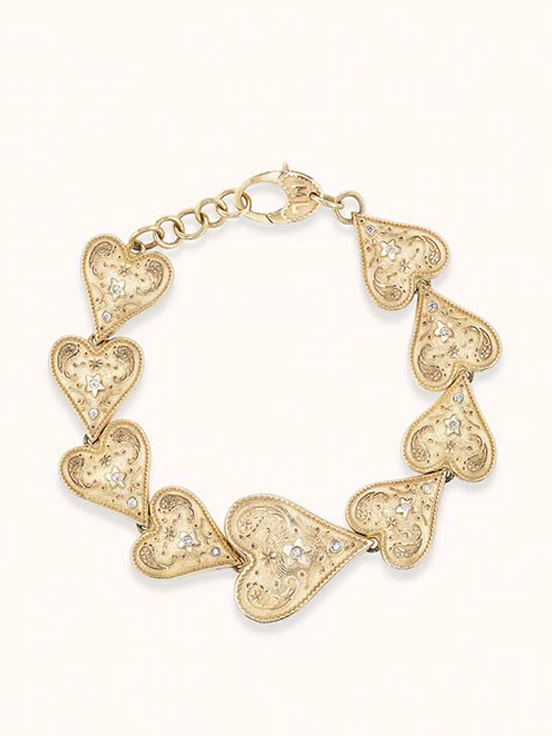 Mixed southwestern heart bracelet